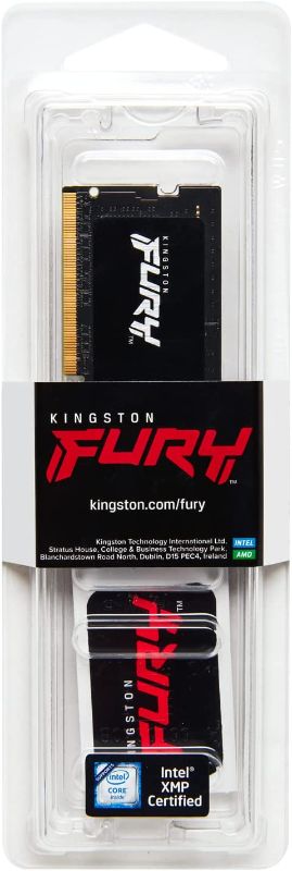 Photo 1 of Kingston Technology Fury Impact 32GB 4800MT/s DDR5 CL38 SODIMM XMP Ready Laptop Memory Single Module KF548S38IB-32, Black
