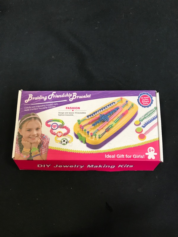 Photo 3 of Friendship Bracelet Making Kit Toys, Ages 6 7 8 9 10 11 12 Year Old Girls Gifts Ideas, Birthday Present for Teen Girl, Arts and Crafts String Maker Tool, Bracelet DIY, Kids Travel Activity Set
