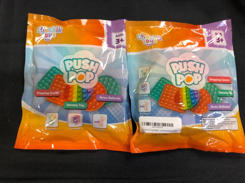 Photo 1 of Chuchik Push Pop Bubble Fidget Sensory Toy with Improved Clicking Sound–Fidget Poppers, Bubble Popping Sensory Toy – Premium BPA Free Silicone Poppet Fidget Toy Rainbow Unicorn & Dinosaur 2 Pack
2 PACKS OF 2