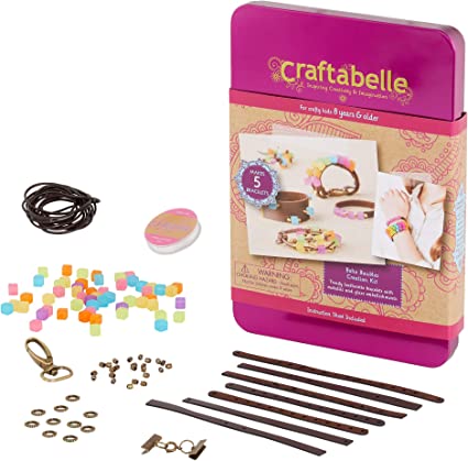 Photo 1 of 2 pack- Craftabelle – Boho Baubles Creation Kit – Bracelet Making Kit – 101pc Jewelry Set with Beads – DIY Jewelry Kits for Kids Aged 8 Years +
