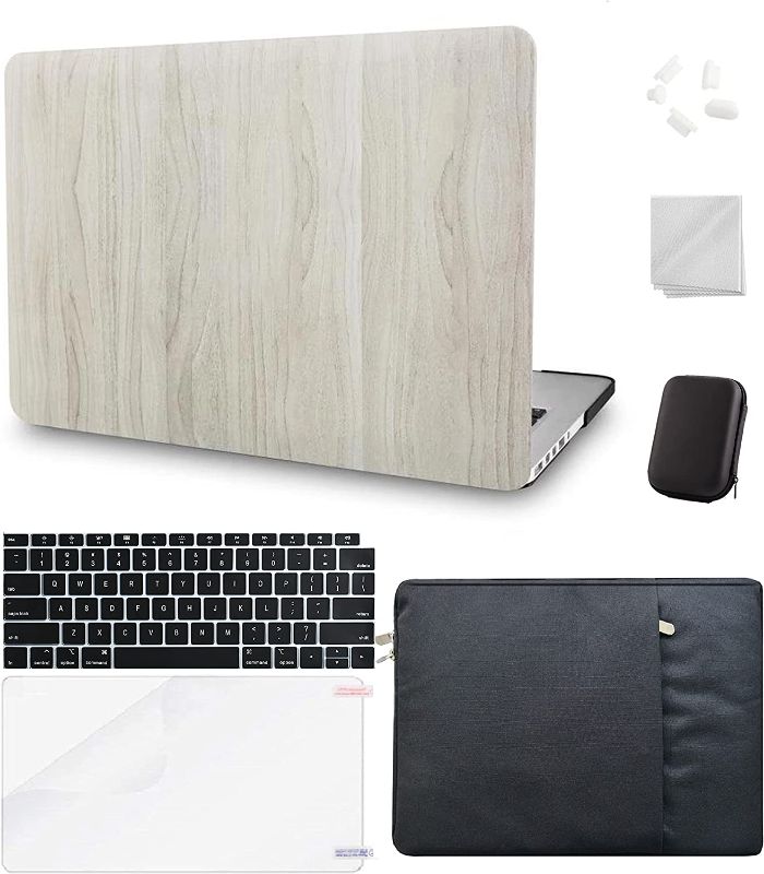 Photo 1 of KECC Compatible with MacBook Air 13'' Case 2022 2021 2020 A2337 M1 A2179 Touch ID Plastic Hard Shell+Keyboard Cover+Sleeve+Screen Protector+Charging Bag+Dust Plug+Dust Cloth (Pine Wood 2)
