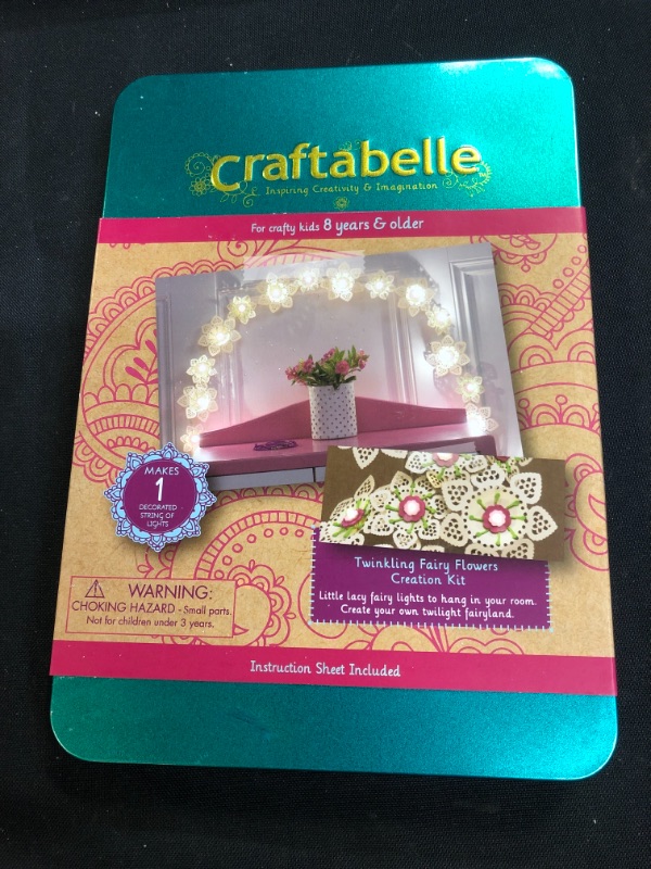 Photo 2 of Craftabelle – Twinkling Fairy Flowers Creation Kit – DIY Twinkle Lights for Bedroom – 106pc String Light Set with Accessories – DIY Arts & Crafts for Kids Aged 8 Years +
