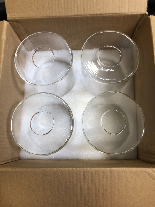 Photo 2 of 4 Pack Clear Glass Shade Light Fixture Replacement, 5.5inch High, 4.7inch Diameter, 1.65inch Fitter, High Transmittance Cylinder Glass Lamp Shade Cover for Pendant Lights Table lamp Chandeliers
