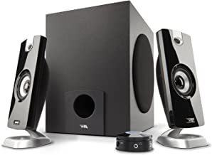 Photo 1 of Cyber Acoustics 2.1 Subwoofer Speaker System with 18W of Power – Great for Music, Movies, Gaming, and Multimedia Computer Laptops (CA-3090) Green
