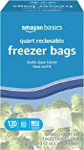 Photo 1 of Amazon Basics Freezer Quart Bags, 120 Count (Previously Solimo)
120 Count (Pack of 1)