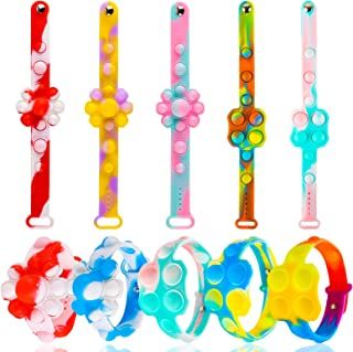 Photo 1 of 10 Packs Bracelet Pop Poppers Set for Kids Girls Boys Prizes,Stress Anxiety Reliever Sensory Toys Bulk Adjustable Wristband Stuffers Party Favors 2 PACK 
