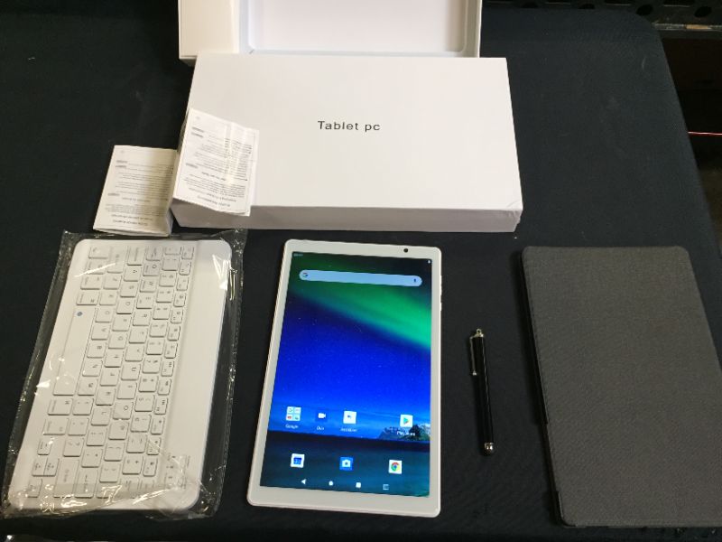 Photo 3 of Tablet 10 inch Octa Core -TOSCIDO Tablet Android 10.0,1920x1200 HD IPS,4GB RAM,64GB ROM,13M&5M Camera,5G Wi-Fi,Bluetooth 5.0,GPS,Type-C,Include Bluetooth Keyboard,Mouse,Tablet Case and More - Silver (MISSING MOUSE)