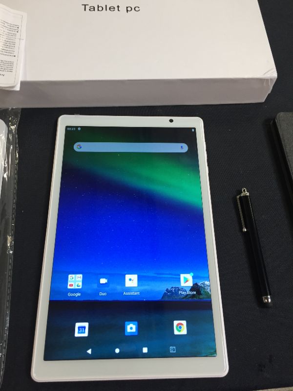 Photo 2 of Tablet 10 inch Octa Core -TOSCIDO Tablet Android 10.0,1920x1200 HD IPS,4GB RAM,64GB ROM,13M&5M Camera,5G Wi-Fi,Bluetooth 5.0,GPS,Type-C,Include Bluetooth Keyboard,Mouse,Tablet Case and More - Silver (MISSING MOUSE)