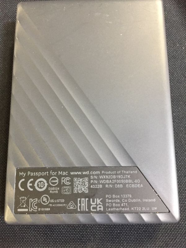 Photo 1 of WD 5TB My Passport for Mac Portable External Hard Drive HDD, USB-C and USB-A Compatible, Blue WX92DB19DJ7K
