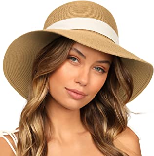 Photo 1 of FURTALK Sun Hats for Women Wide Brim Straw Hat Beach Hat UPF UV Foldable Packable Cap for Travel
