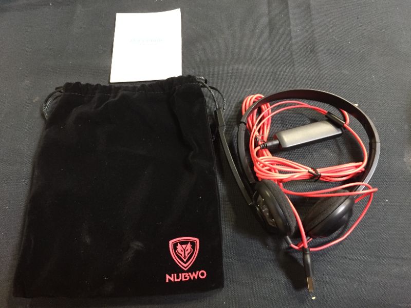 Photo 2 of NUBWO USB Headset with Microphone for Laptop PC, headphones with Noise Cancelling Microphone for Computer, On-Ear Wired Office Call Center Headset for Boom Skype Webinars, In-line Control, Lightweight
