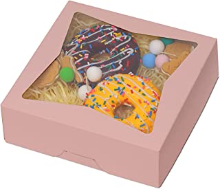 Photo 1 of 25pcs Pastry Boxes with Window 8x8x2.5 Inches | Camel Bakery Boxes| Macaroon Boxes| Thick & Sturdy Treat Boxes for Macarons?Pastry Donut Box Yotruth
