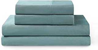 Photo 1 of YNM 100% Bamboo Sheet Set - Cooling and Silky-soft 400TC Bamboo Fabric, 3-Piece Set Includes Flat Sheet, Super Deep Pocket Fitted Sheet, and 1 Pillowcase - Twin XL, Sea Grass
