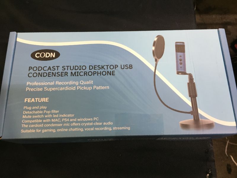 Photo 2 of CODN USB Microphone, Condenser Microphone for Computer, Professional 192KHZ/24Bit Streaming Podcast Gaming Mic Kit with Adjustable Stand, Pop Filter, Volume Adjustment, Mute Button for YouTube, Studio
