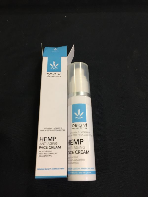 Photo 2 of bela vi Anti-Aging Hemp Face Cream 500mg Hemp Oil Made in USA Moisturizing Skin Recovery Cream Natural Hemp Oil
