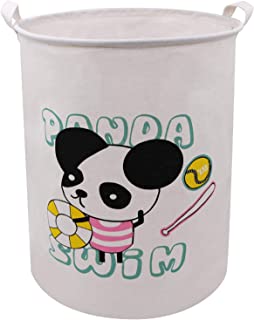 Photo 1 of Extra Large Laundry Hamper 19.7x15.7 Inch, ZUEXT Canvas Fabric Collapsible Waterproof Clothes Organizer Basket for Laundry Hamper,Toy Bins,Gift Baskets, Bedroom, Clothes,Baby Nursery (Panda)
