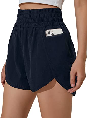 Photo 1 of Blooming Jelly Women's High Waisted Running Shorts Quick-Dry Sport Athletic Workout Active Shorts with Pocket XL
 