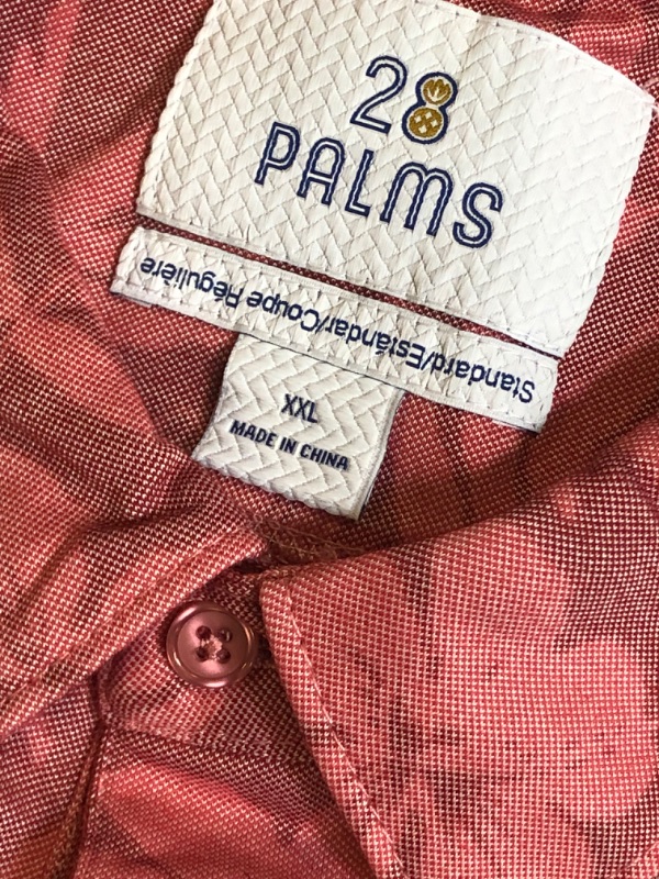 Photo 3 of Amazon Brand - 28 Palms Men's Standard-Fit Performance Cotton Tropical Print Pique Golf Polo Shirt SIZE XXL