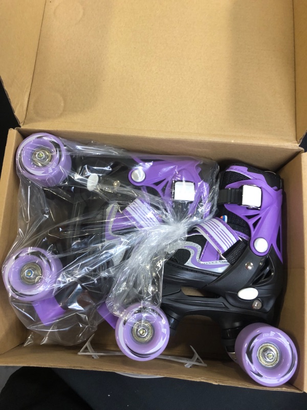 Photo 2 of Eliiti Kids Quad Roller Skates for Girls Boys Adjustable PURPLE Size 10J to 6 KIDS SIZE 10-12.5