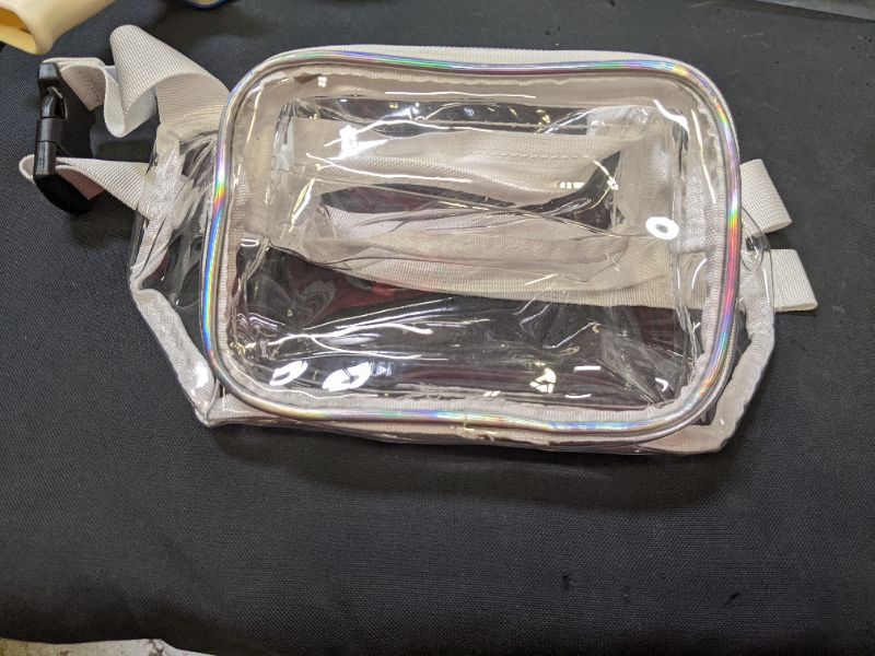 Photo 2 of Fanny Pack, Packism Clear Fanny Pack Waterproof Cute Waist Bag Stadium Approved Clear Purse with Adjustable Strap Transparent Belt Bag for Women Men, Concerts, Festival, Travel, Events, White/Clear