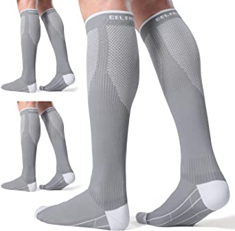 Photo 1 of 3 Pairs Compression Socks for Men and Women 20-30 mmHg Running Support Socks | SMALL TO MEDIUM |