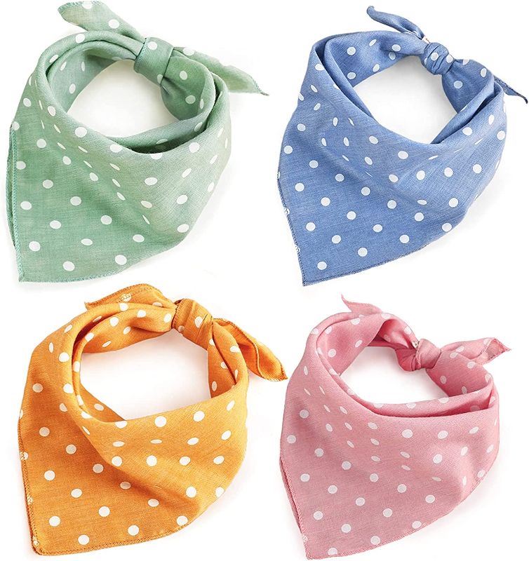 Photo 1 of 4PCS Dog Bandanas Fall Cute Soft Cotton Puppy Cat Scarfs Washable Daily Handkerchief 