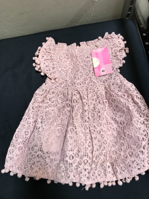 Photo 2 of BGFKS Baby Girl Tutu Dress Elegant Lace Pom Pom Flutter Sleeve with Flower Headband Set
SIZE 80