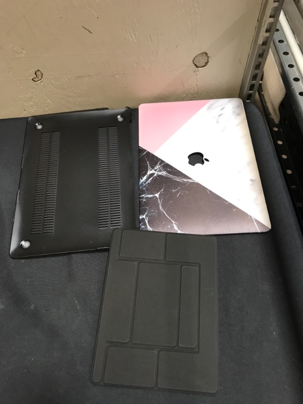 Photo 1 of KECC Compatible with MacBook Air 13 inch Case 2022 2021 2020 A2337 M1 A2179 Touch ID Protective Plastic Hard Shell + Keyboard Cover + Sleeve + Screen Protector + Laptop Stand (White Marble Pink Black)
