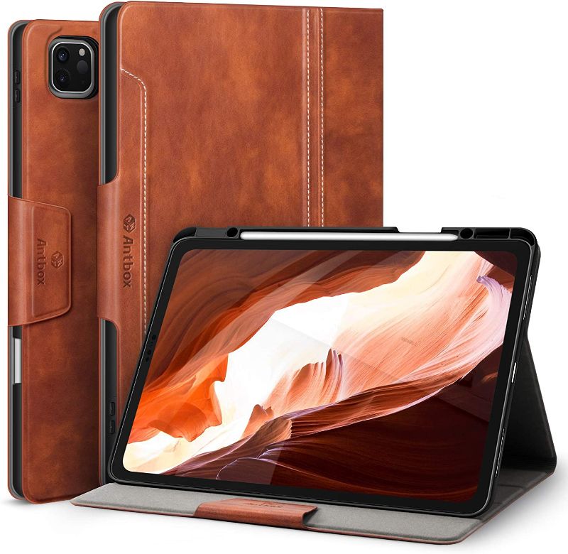 Photo 1 of Antbox iPad Pro 12.9 Case 2021/2020 with Pencil Holder Typing Mode Auto Sleep/Wake iPad 12.9''  Case (Brown)
