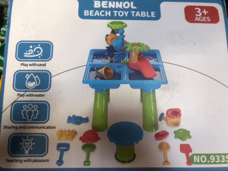 Photo 2 of Bennol Kids Sand and Water Table for Toddlers, 4 in 1 Outdoor Sand Water Play Table Beach Toys for Toddlers Kids Boys Girls, Water Outdoor Activity Summer Toys Play Table for Toddlers Age 1-3 3-5
