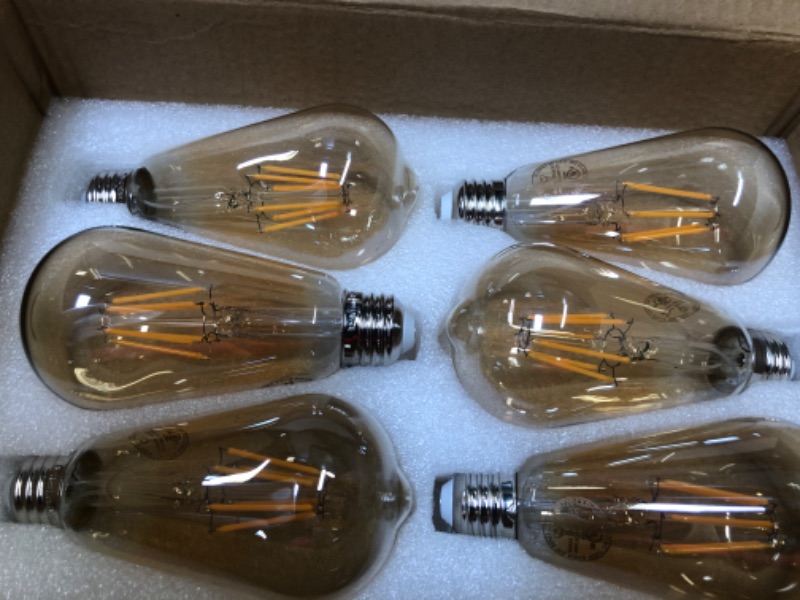 Photo 2 of 6-Pack LED Dimmable Edison Light Bulbs 40W Equivalent Vintage Light Bulb