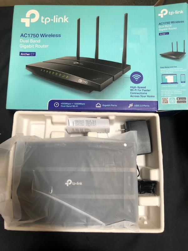 Photo 2 of TP-Link AC1750 Smart WiFi Router (Archer A7) -Dual Band Gigabit Wireless Internet Router for Home, Works with Alexa, VPN Server, Parental Control, QoS
