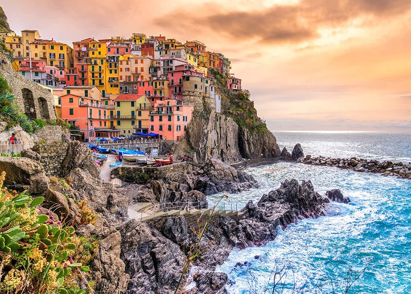 Photo 1 of Jigsaw Puzzles 1000 Pieces for Adults, Seaside Town Puzzles, Cinque Terre Puzzle, 1000 PCS Challenge Jigsaw Puzzle for Family Friend Party Game
