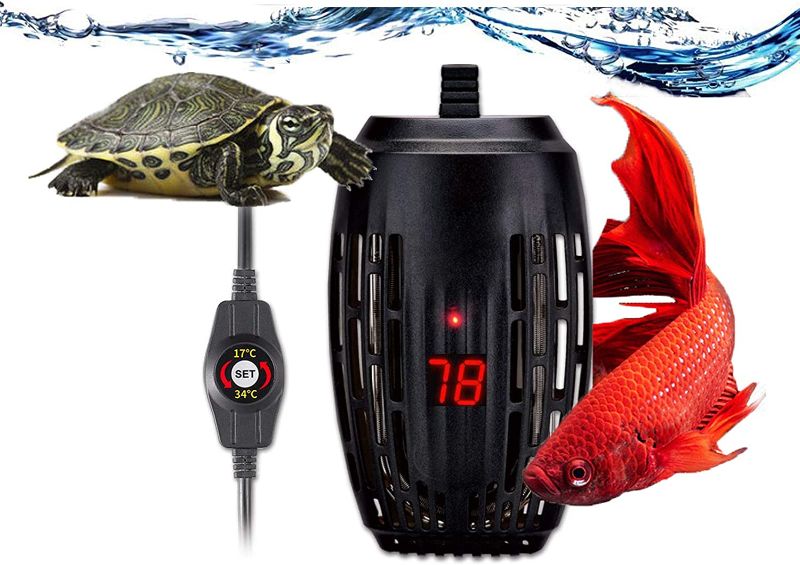 Photo 1 of Aquarium Heater 100w Fish Tank Submersible Heater Turtle Heat Rod with Temperature Display External Temperature Controller for Betta Frogs Newts Turtles (100W with LED Display)