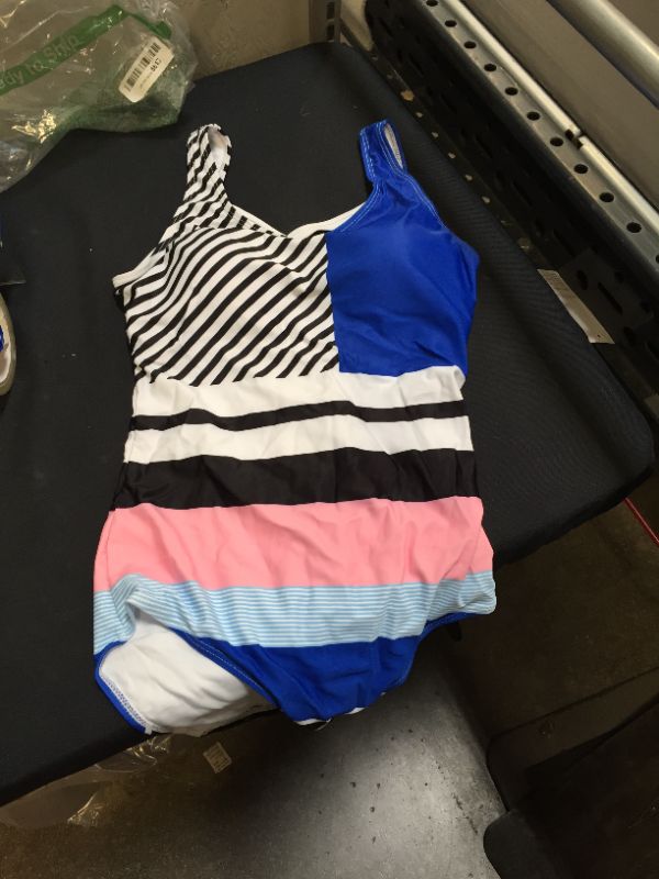 Photo 2 of American Trends Womens One Piece Bathing Suits Color Block Print Criss Cross Back Swimsuits Athletic Swimwear SIZE MEDIUM 