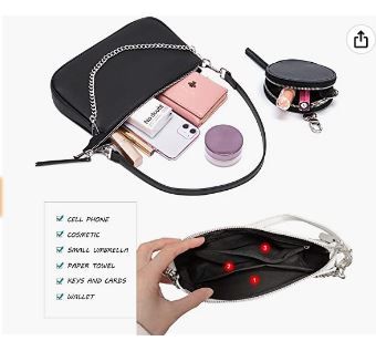 Photo 1 of AMHDV Women Multipurpose Crossbody Bags Small Shoulder Bag Fashion 3 in 1 Zip Handbags with Coin Purse
