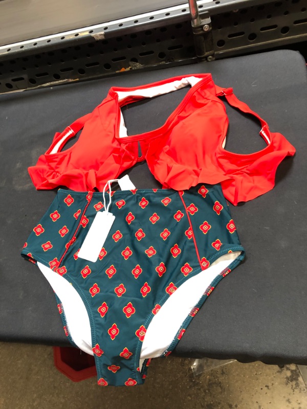 Photo 2 of Angerella Women Vintage Polka Dot High Waisted Bathing Suits Bikini Set size large 