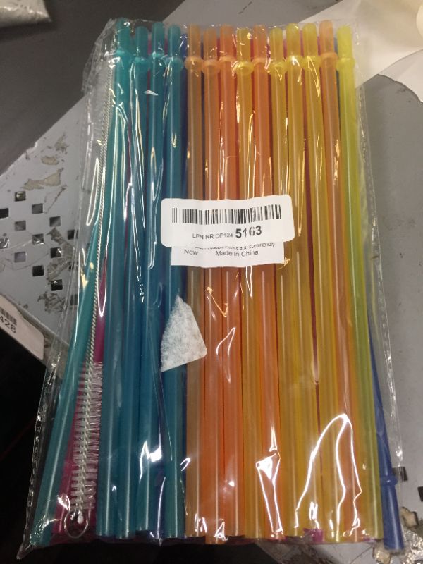 Photo 2 of 32 Pieces Reusable Plastic Straws Fit for Mason Jars