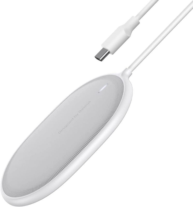 Photo 1 of Baseus Magnetic Wireless Charger, 15W Fast Charging Pad Compatible with MagSafe Wireless Charger for iPhone 13/13 Mini/13Pro/13Pro max/iPhone 12/12 Mini/12Pro max (White)