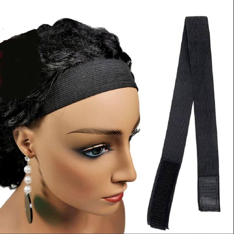 Photo 1 of YunYan Elastic Band for wigs 5 PCS Lace front wig band Adjustable Headband, Laying Band Salon Melt Belt for Wigs (5PCS, black) (2PACKS)