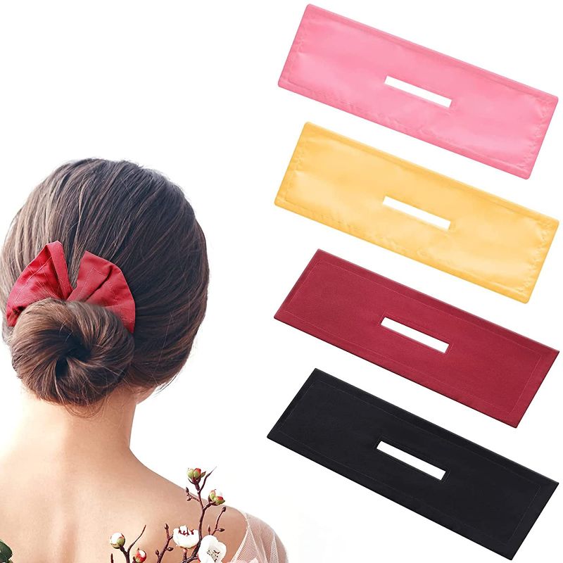 Photo 1 of 4 Pcs Hair Bun Maker for Hair Cloth Hair Bun Maker Wraps French Hairstyle Twist Donut Flexible Bun Hair Accessories Multi Color Hair Bun Tool for Women