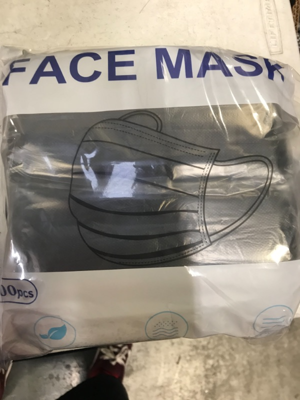 Photo 3 of 100Pcs Disposable Face Masks, Black Face Mask, 3 Ply Disposable Mask
