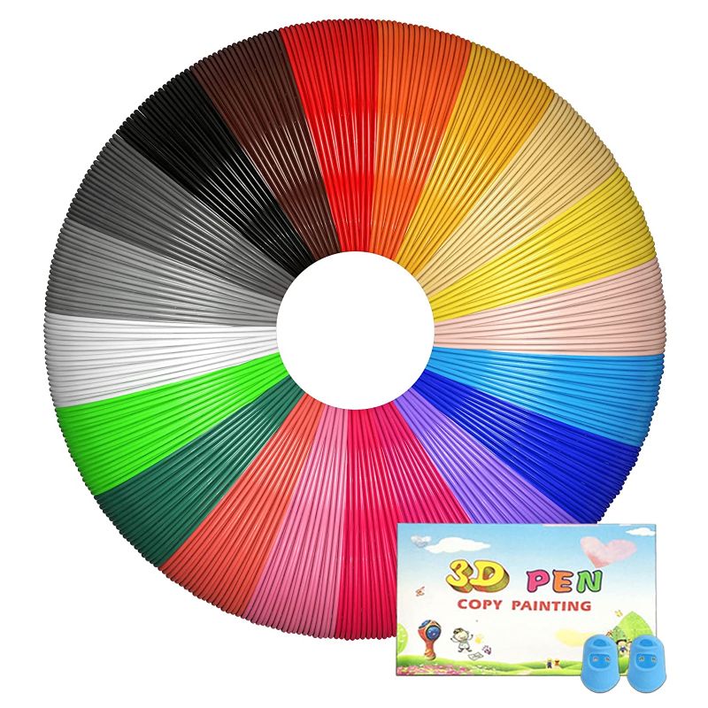 Photo 1 of 3D Pen Filament PLA Refills 20 Colors, 16 ft per Color Total 320 ft 1.75mm Filament for 3D Pen Comes with 2 Finger Caps & Drawing Guide Book Compatible with MYNT3D SCRIB3D Pen [3D Pen NOT Include]
