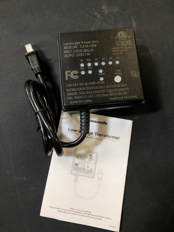 Photo 2 of DEWENWILS 60W Outdoor Low Voltage Transformer with Timer and Photocell Light Sensor, 120V AC to 12V DC, Weatherproof, Specially for LED Landscape Lighting, Spotlight, Pathway Light, ETL Listed
