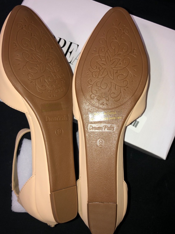 Photo 6 of DREAM PAIRS Amiga Women's Low Wedge Flats Shoes, BEIGE SIZE 9