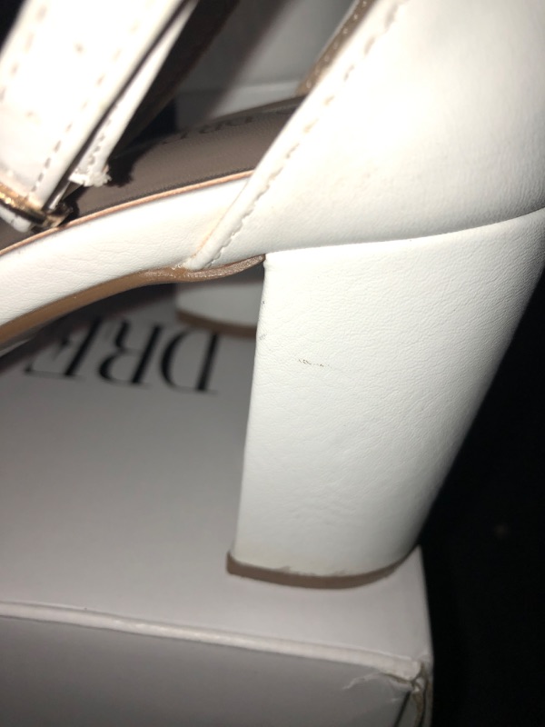 Photo 1 of DREAM PAIRS Women's Chunk Low Heel Pump Sandals, WHITE SIZE 7.5