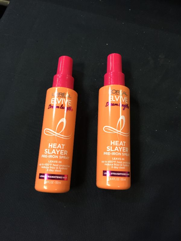 Photo 2 of 2 pack L'Oreal Paris Elvive Dream Lengths Heat Slayer Pre-Iron Spray Leave-In, 4.4 Ounce
