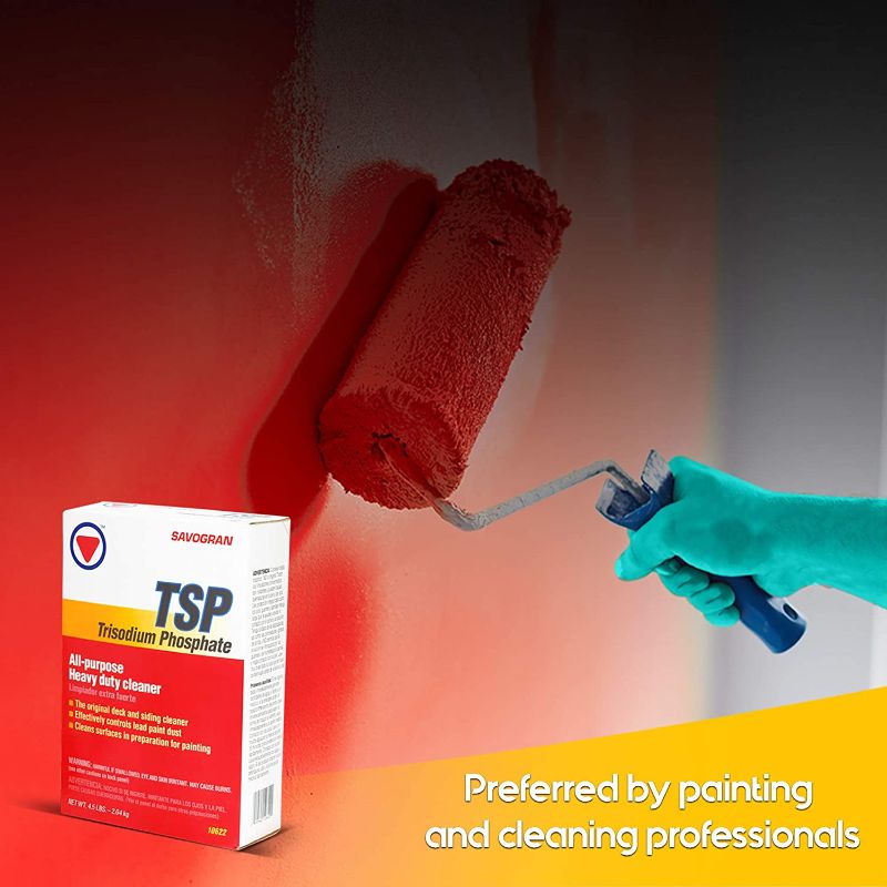 Photo 1 of Trisodium Phosphate TSP 4.5 Pounds with Centaurus AZ Resistant Glove for Commercial and Industrial, Powerful Degreaser, Grease, Grime, Smoke, Soot, Clearing Oil Stains, for Concrete, Brick and Walls