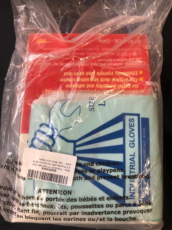 Photo 1 of Trisodium Phosphate TSP 4.5 Pounds with Centaurus AZ Resistant Glove for Commercial and Industrial, Powerful Degreaser, Grease, Grime, Smoke, Soot, Clearing Oil Stains, for Concrete, Brick and Walls