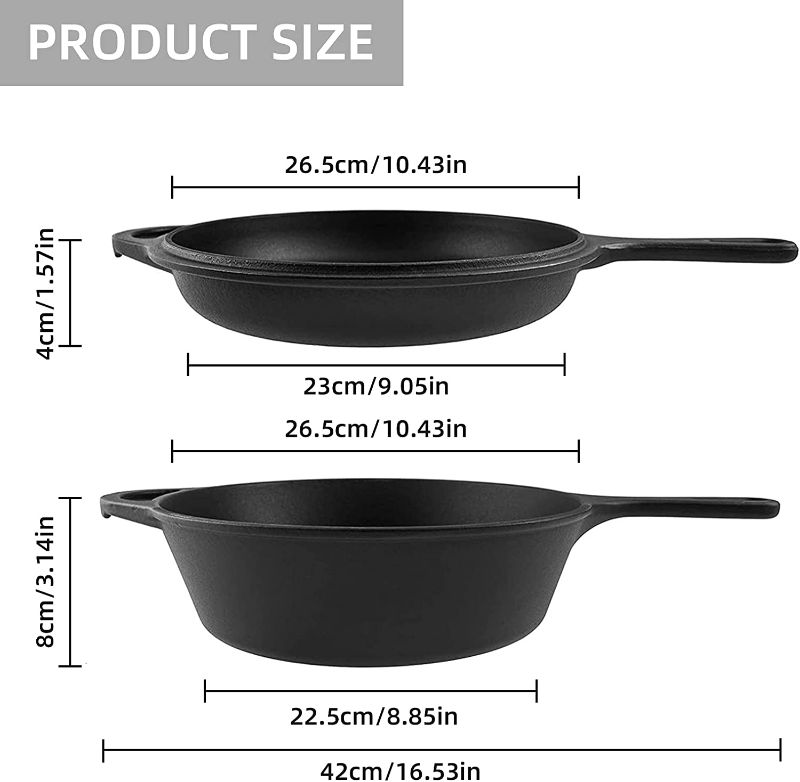 Photo 2 of Camping Dutch Oven, 6 Quart Pre-Seasoned Camp Cookware Pot With Lid - Lid Lifter, Cast Iron Deep Pot with Metal Handle for Camping Cooking BBQ Baking Campfire